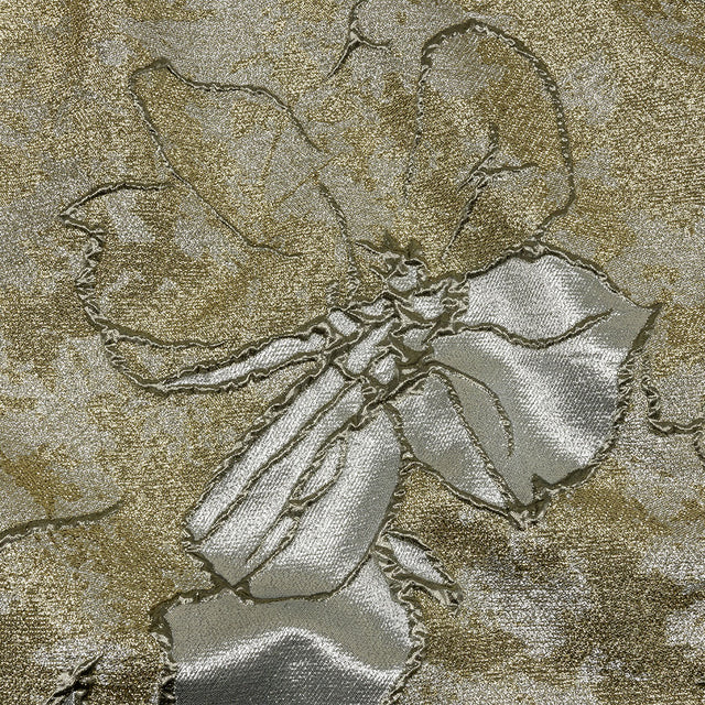Metallic Silver and Gold Mottled Floral Luxury Brocade