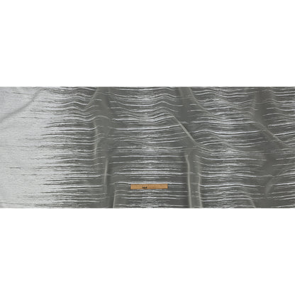 Metallic White Striated Lines Luxury Burnout Brocade