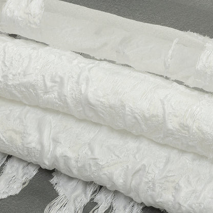 Metallic White Abstract Luxury Burnout Brocade