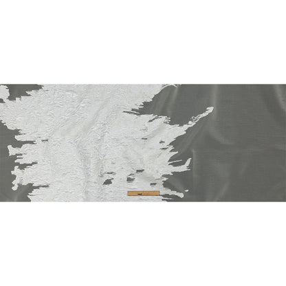 Metallic White Abstract Luxury Burnout Brocade