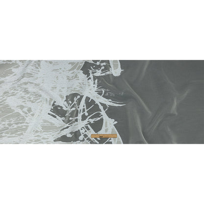 Metallic White Abstract Splatters Luxury Burnout Brocade
