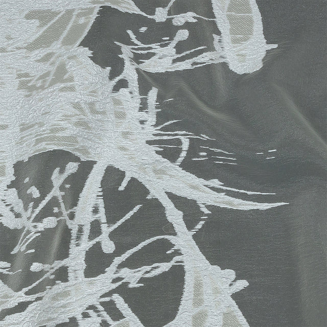 Metallic White Abstract Splatters Luxury Burnout Brocade