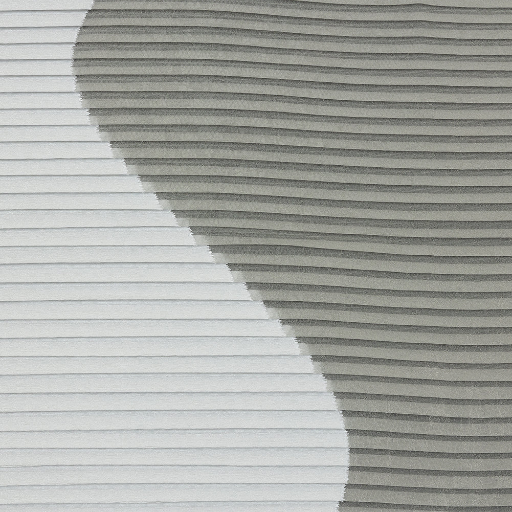 Metallic White Waves Pleated Luxury Burnout Brocade