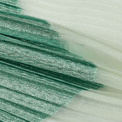 Metallic Seafoam Waves Pleated Luxury Burnout Brocade