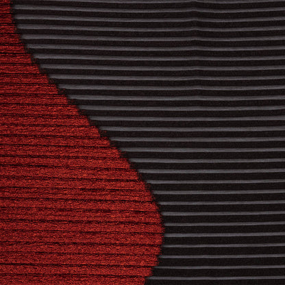Metallic Savvy Red and Black Waves Pleated Luxury Burnout Brocade