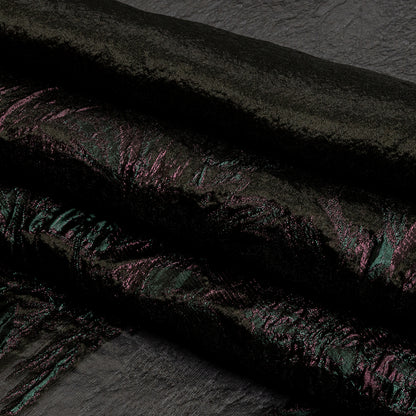 Metallic Vitality, Evergreen and Gunpowder Flashy Flowers Luxury Burnout Brocade