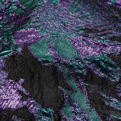 Metallic Mystic Vibes, Mega Marine and Blackened Blue Flashy Flowers Luxury Burnout Brocade