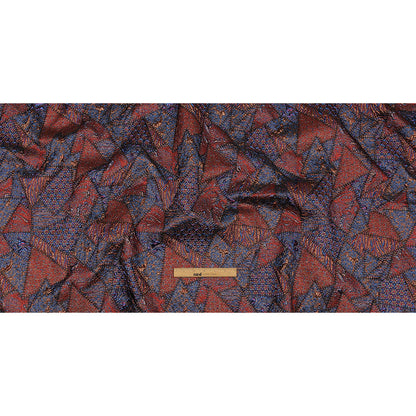 Metallic Candy Apple Red, Magnetic Blue and Glamour Gold Crazy Quilt Patchwork Luxury Brocade