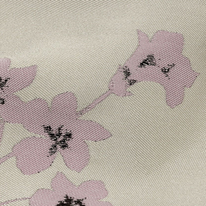 Metallic Black, Orchid and Pale Gray Floral Luxury Brocade
