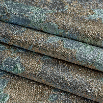 Metallic Rose Gold and Heavenly Crackled Floral Luxury Brocade