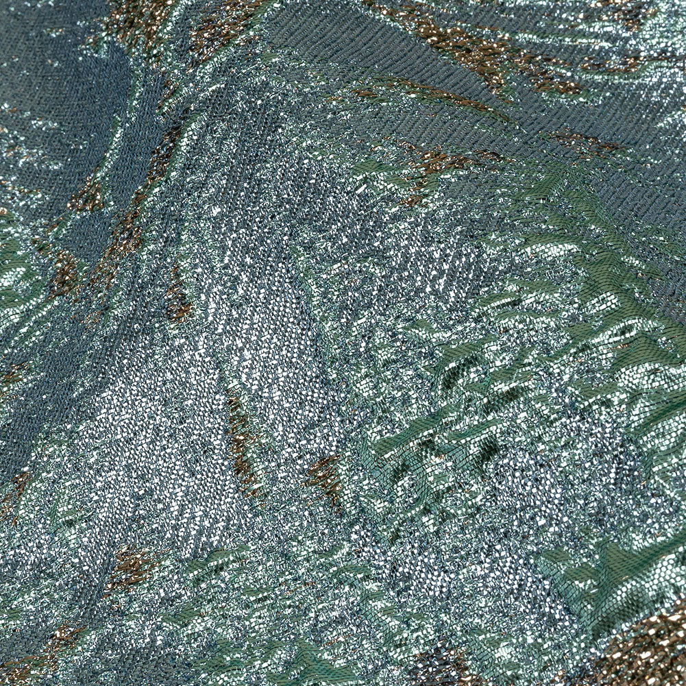 Metallic Rose Gold and Heavenly Crackled Floral Luxury Brocade