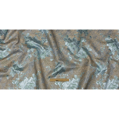 Metallic Rose Gold and Heavenly Crackled Floral Luxury Brocade