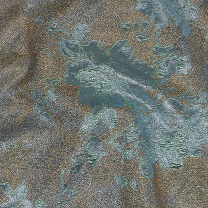 Metallic Rose Gold and Heavenly Crackled Floral Luxury Brocade