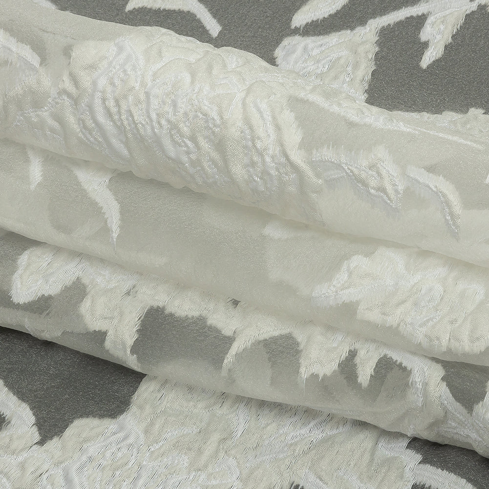 Metallic Lacquer Roses Luxury Burnout Brocade - Folded