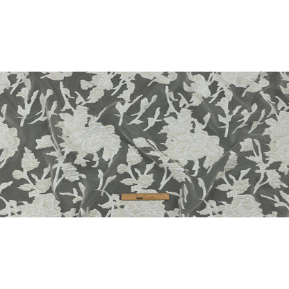 Metallic Lacquer Roses Luxury Burnout Brocade