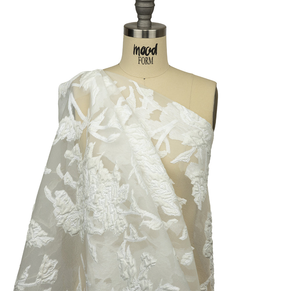 Metallic Lacquer Roses Luxury Burnout Brocade - Drape