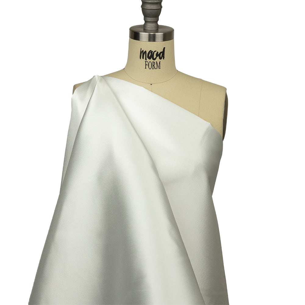 Olwyn Metallic White Double Faced Luxury Mikado - Drape