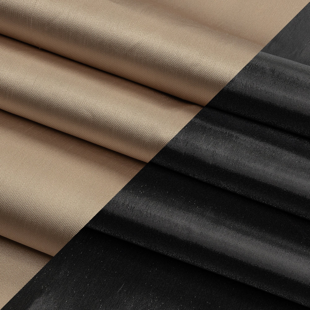 Olwyn Metallic Charcoal and Nude Double Faced Luxury Mikado - Folded