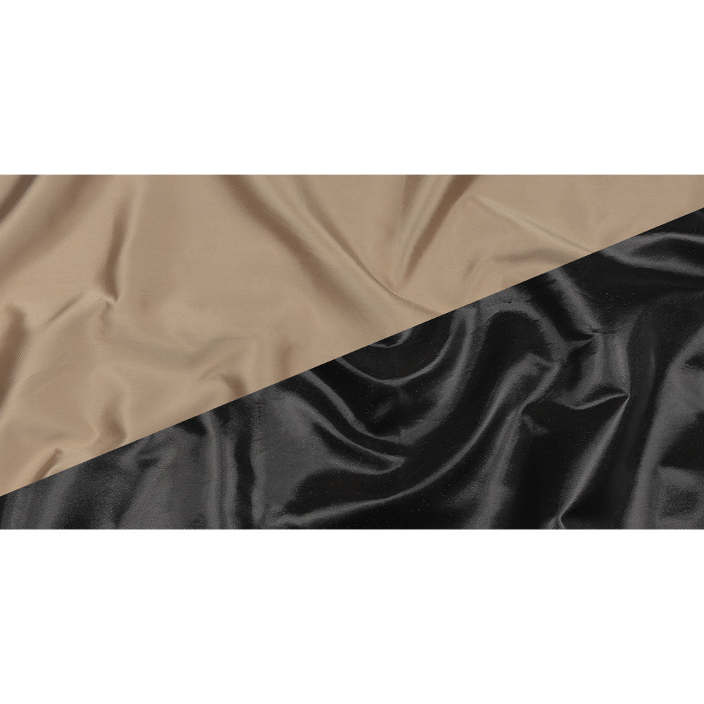 Olwyn Metallic Charcoal and Nude Double Faced Luxury Mikado - Full