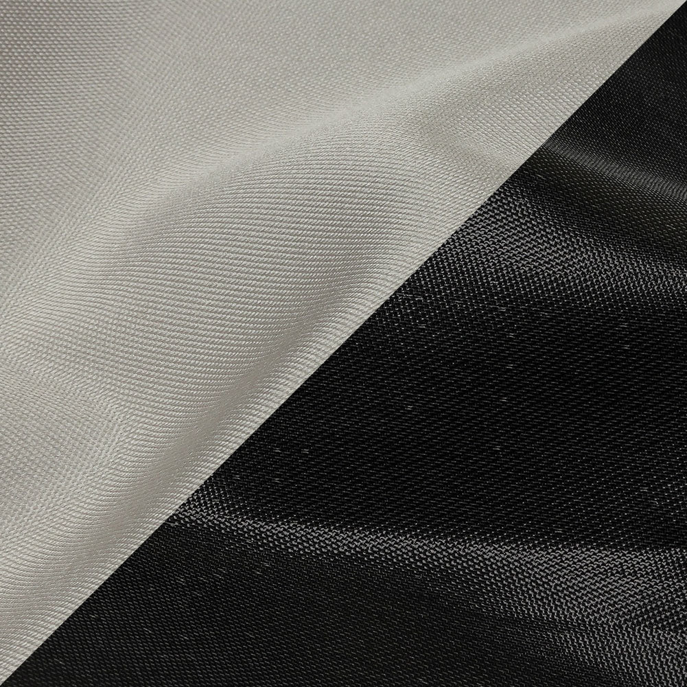 Olwyn Metallic Charcoal and Pale Gray Double Faced Luxury Mikado