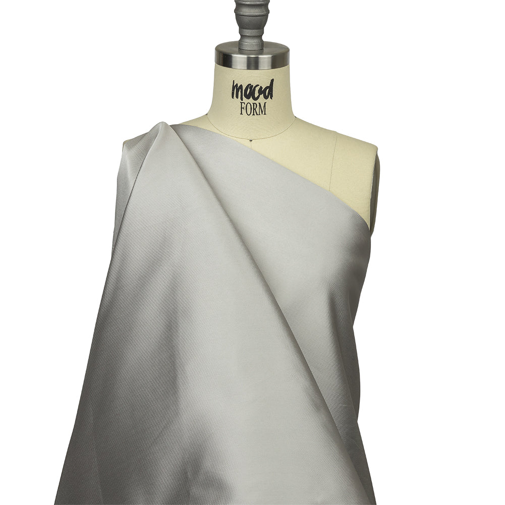 Olwyn Metallic Charcoal and Pale Gray Double Faced Luxury Mikado