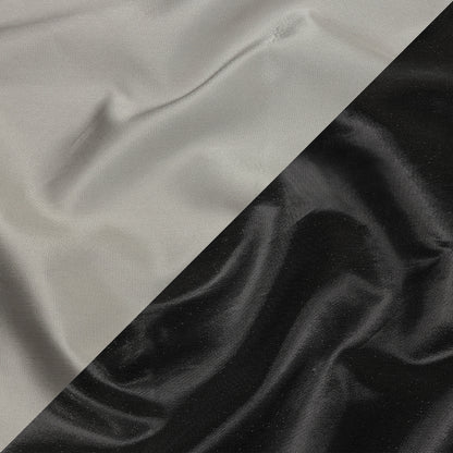 Olwyn Metallic Charcoal and Pale Gray Double Faced Luxury Mikado