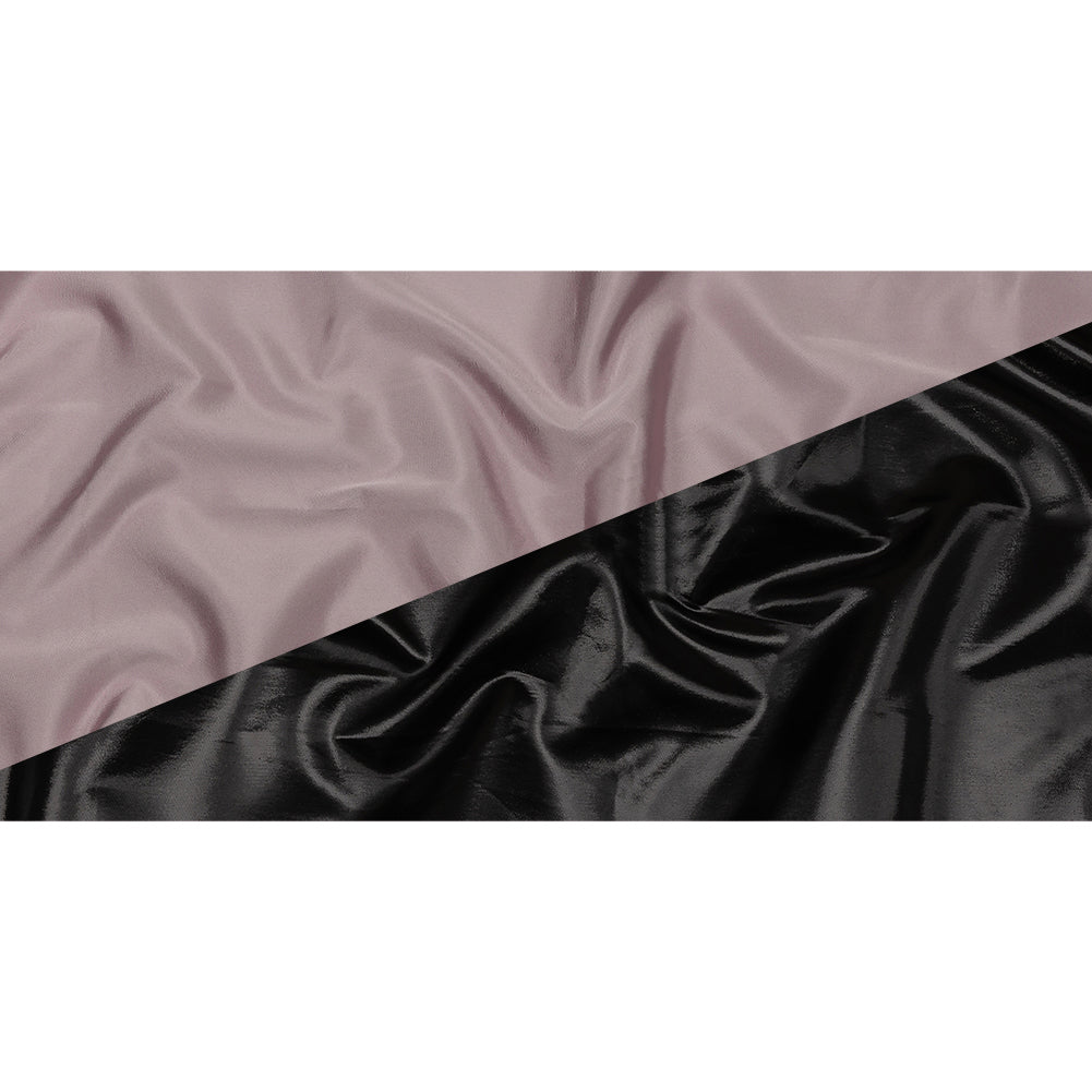 Olwyn Metallic Black and Dawn Pink Double Faced Luxury Mikado - Full