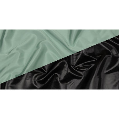 Olwyn Metallic Black and Glass Sea Double Faced Luxury Mikado
