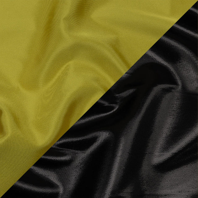 Olwyn Metallic Black and Yellow Double Faced Luxury Mikado