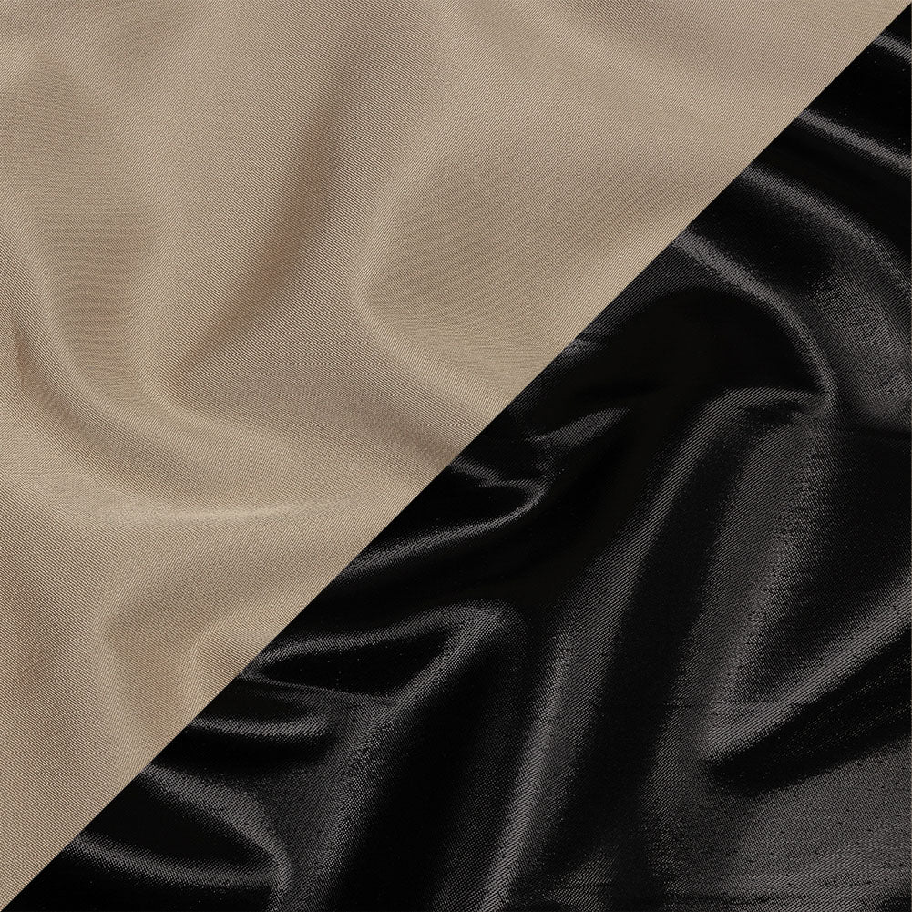 Olwyn Metallic Black and Beige Double Faced Luxury Mikado