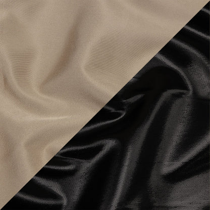 Olwyn Metallic Black and Beige Double Faced Luxury Mikado