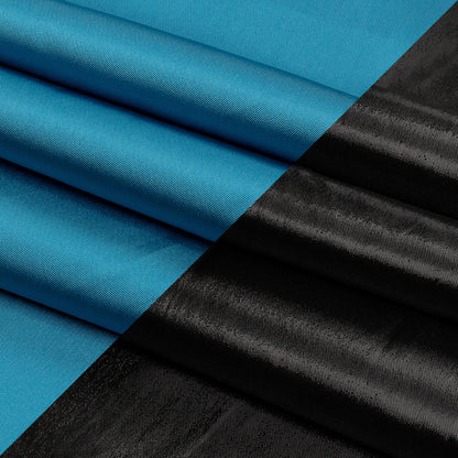 Olwyn Metallic Black and Blue Double Faced Luxury Mikado