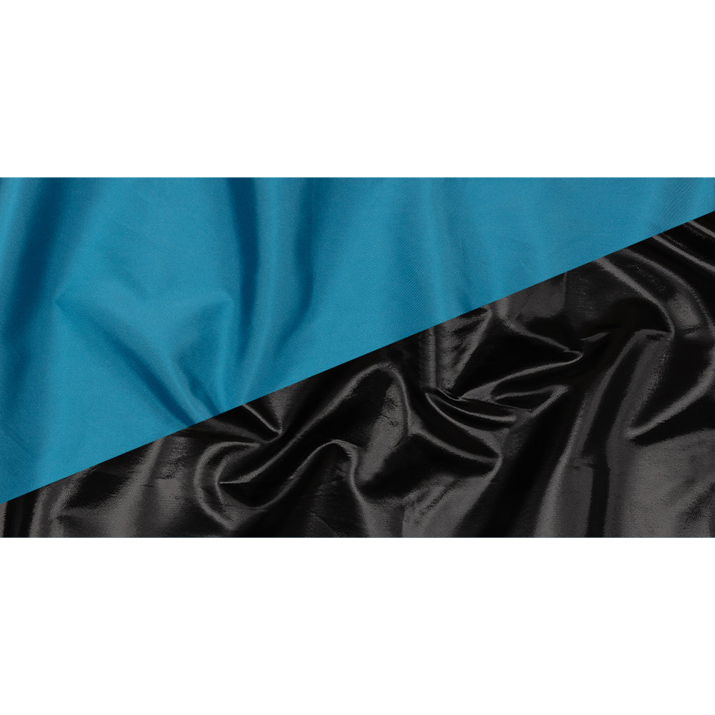 Olwyn Metallic Black and Blue Double Faced Luxury Mikado - Full
