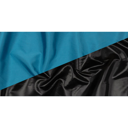 Olwyn Metallic Black and Blue Double Faced Luxury Mikado