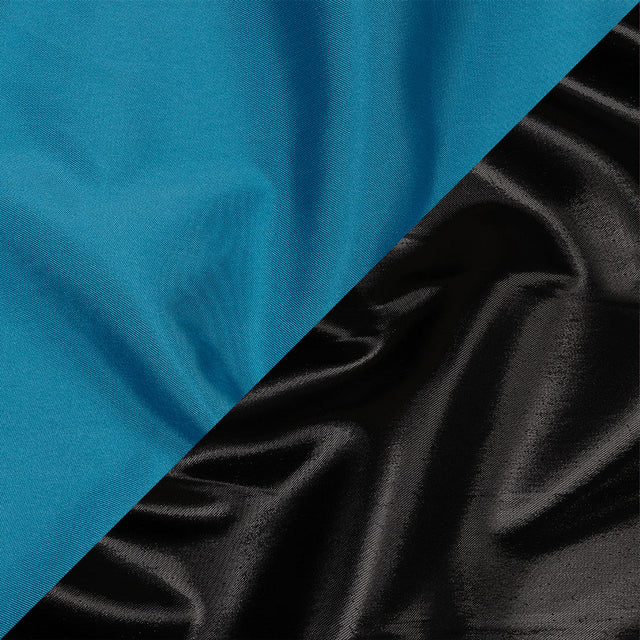 Olwyn Metallic Black and Blue Double Faced Luxury Mikado