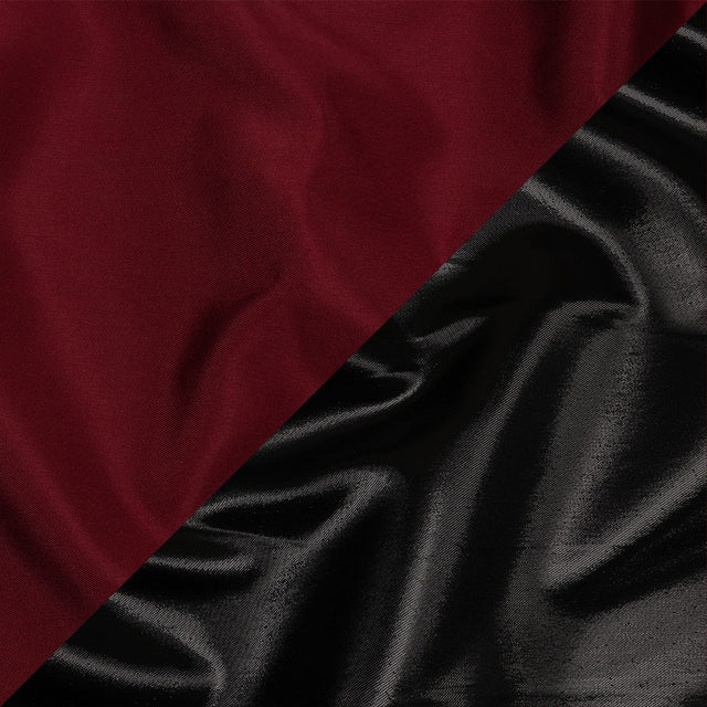 Olwyn Metallic Black and Space Cherry Double Faced Luxury Mikado