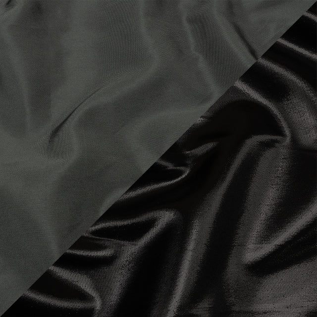Olwyn Metallic Black and Gray Double Faced Luxury Mikado