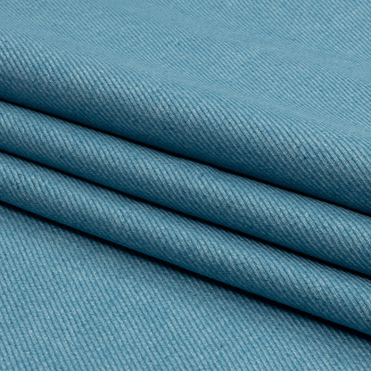 Cool Blue Heathered Linen, Cotton and Polyester Twill Folded