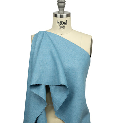 Cool Blue Heathered Linen, Cotton and Polyester Twill Drape