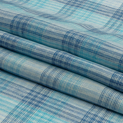 Shades of Blue Plaid Lightweight Linen Woven