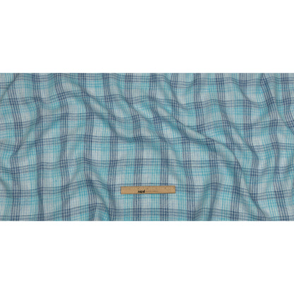 Shades of Blue Plaid Lightweight Linen Woven