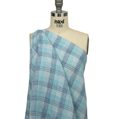 Shades of Blue Plaid Lightweight Linen Woven