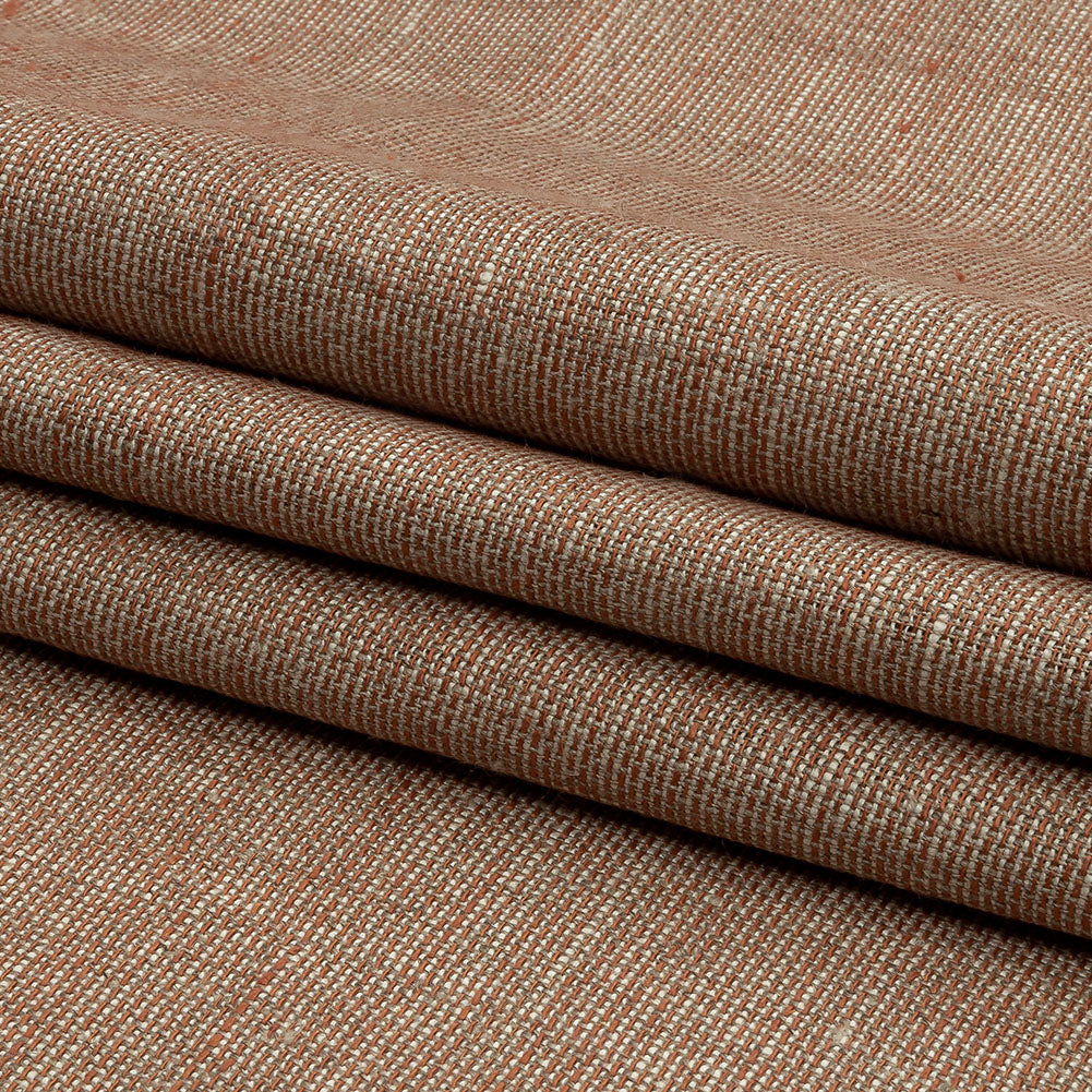 Cinnamon and Beige Tweedy Linen Woven Folded