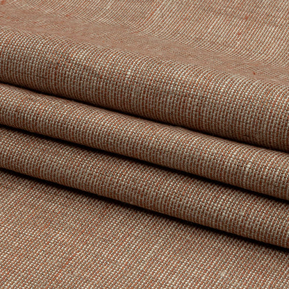 Cinnamon and Beige Tweedy Linen Woven Folded