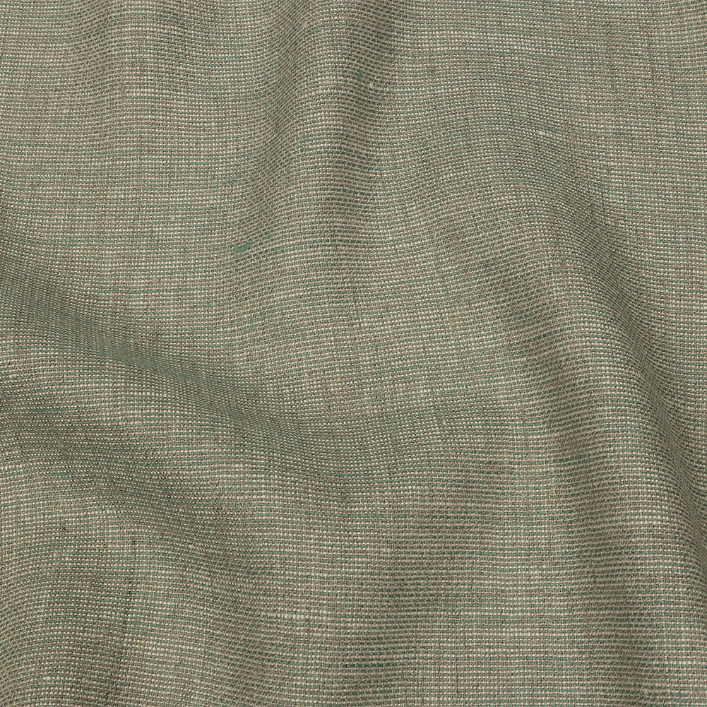Fern and Natural Tweedy Linen Woven