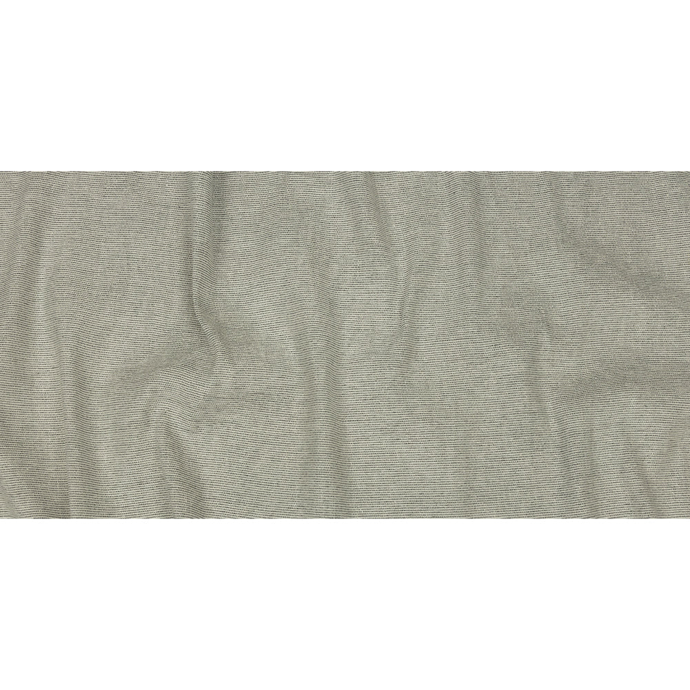 Black and White Linen and Rayon Chenille Stripes Woven Full