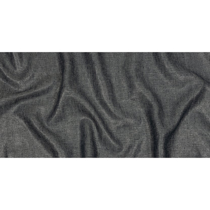 Metallic Silver and True Navy Foiled Medium Weight Linen Woven Full