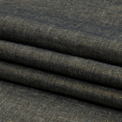 Metallic Gold and True Navy Foiled Medium Weight Linen Woven Folded