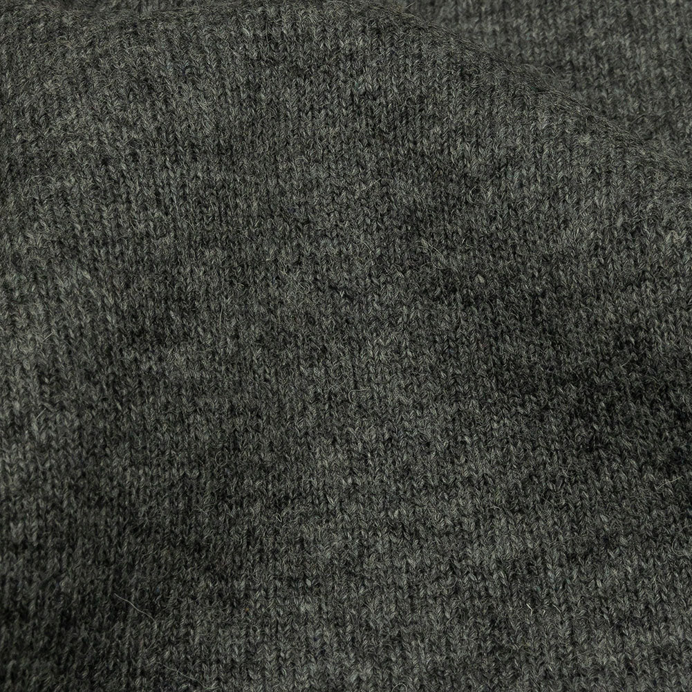 Famous Designer Heathered Gray Blended Wool Double Knit