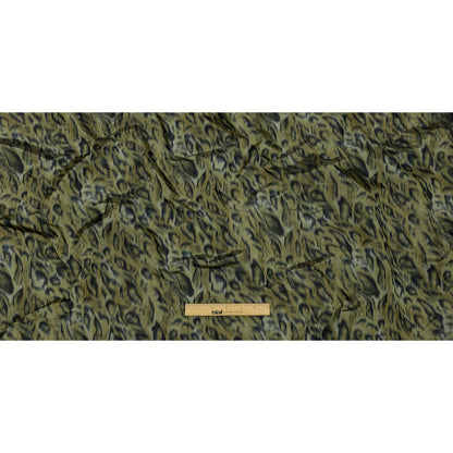 Italian Olive Green and Blue Graphite Spotted Warp Printed Polyester Faille Full